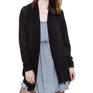 Long knitted black cardigan